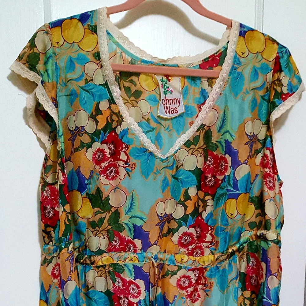 Johnny Was silk maxi dress